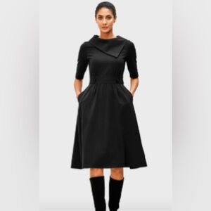 Asymmetric Collar Cotton Jersey Dress